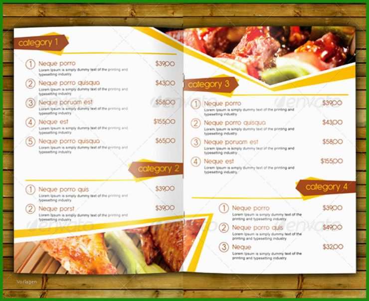 Restaurant Menükarte Vorlage