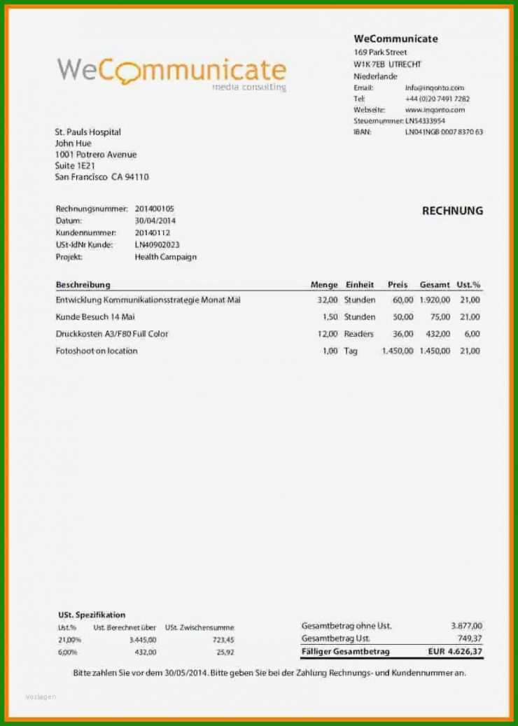 Reverse Charge Rechnung Muster Französisch