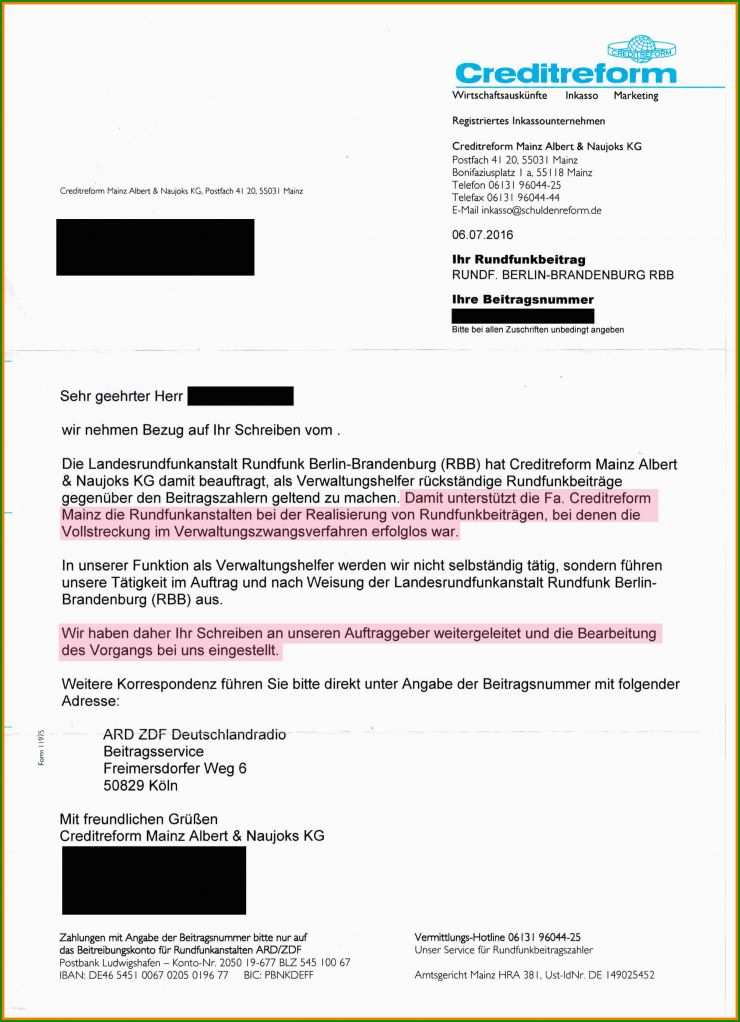 Rundfunkbeitrag Brief Vorlage 4 Rundfunkbeitrag Brief Vorlage