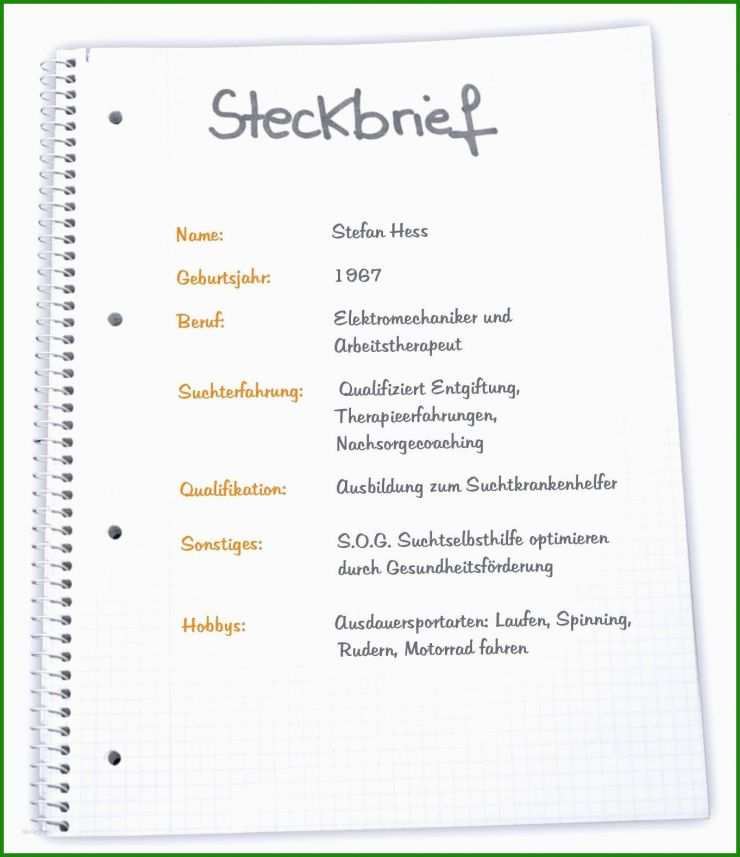 Schüleraustausch Steckbrief Vorlage