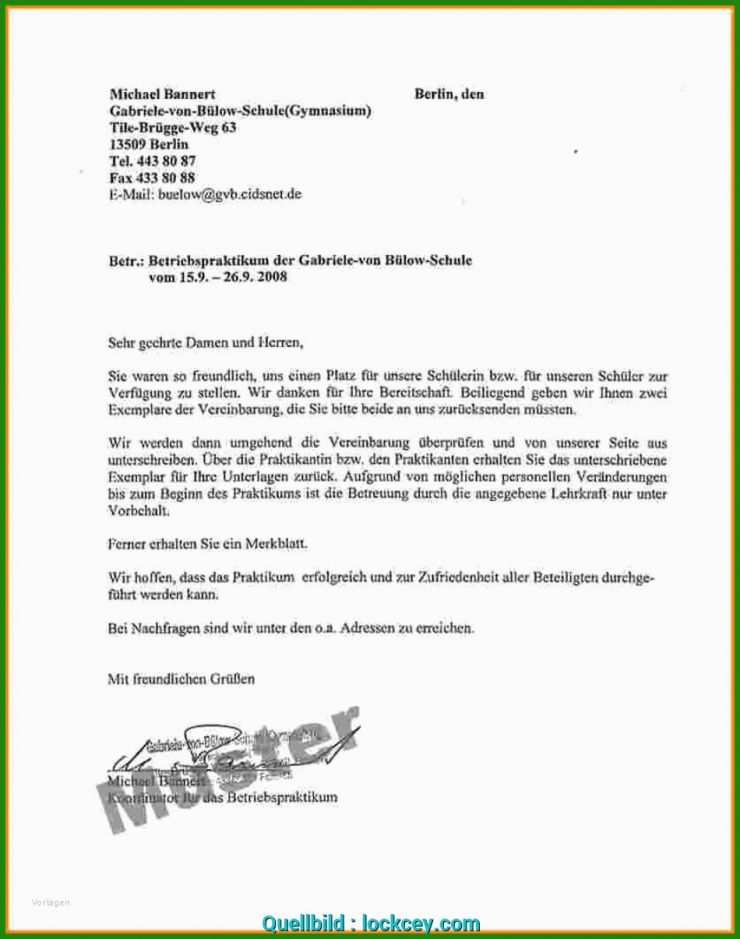 Schülerpraktikum Bericht Muster