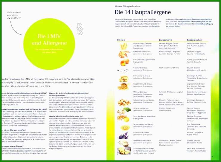 Speisekarte Vorlage Allergene