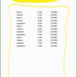 Speisekarte Vorlage Excel