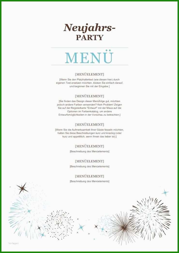 Speisekarte Word Vorlage Download