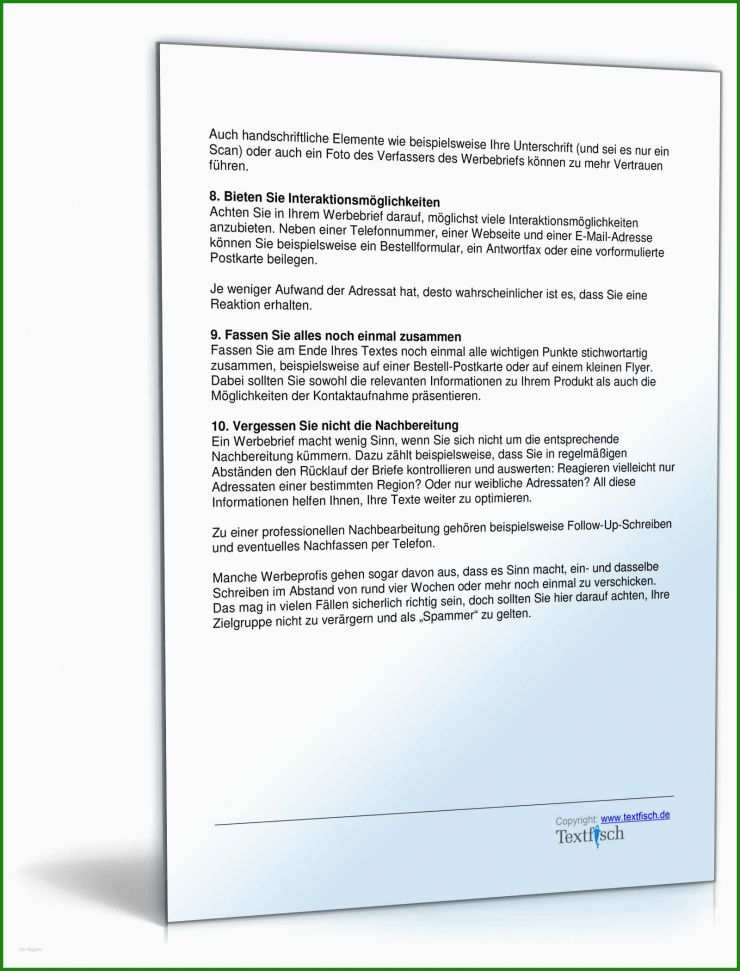 Sponsor Brief Muster
