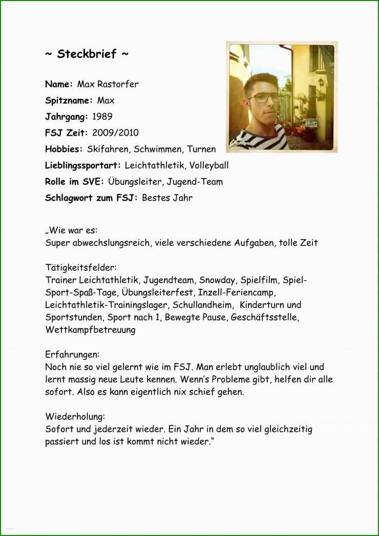 Steckbrief Elternbeirat Kita Vorlage