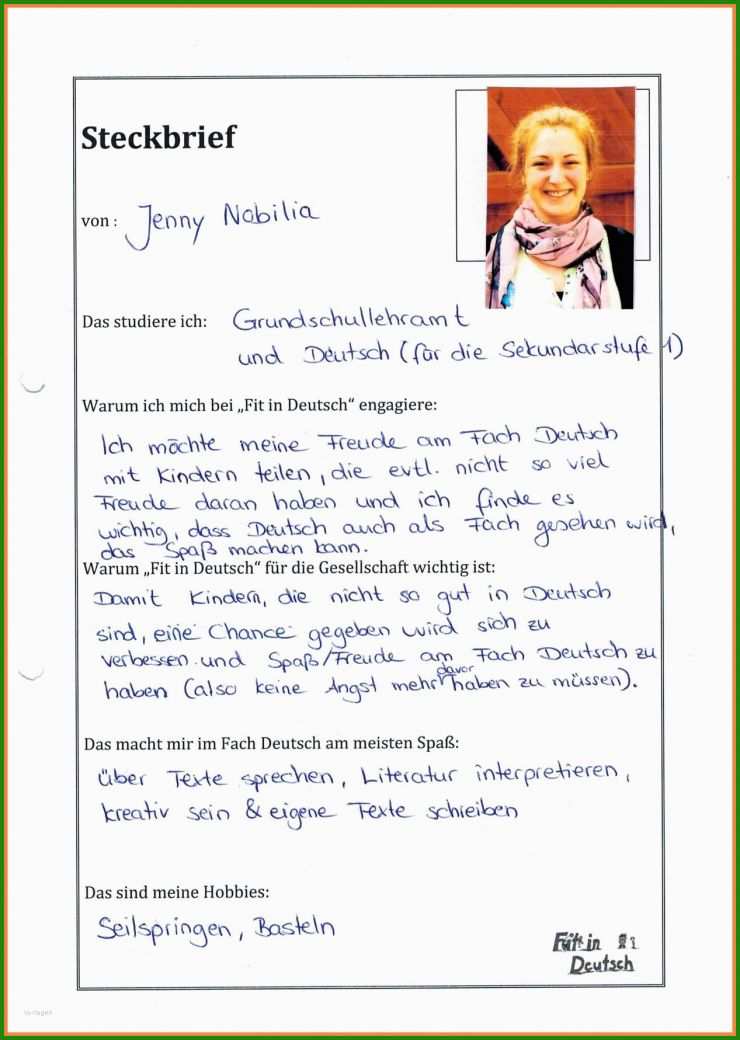 Steckbrief Kindergarten Fsj Muster