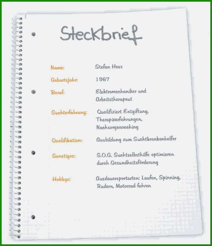 Steckbrief Praktikantin Kindergarten Vorlage