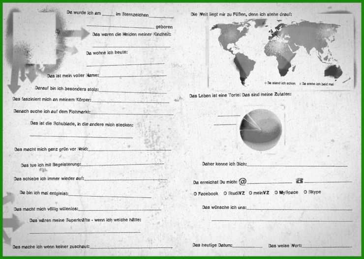 Steckbrief Vorlage Freundebuch
