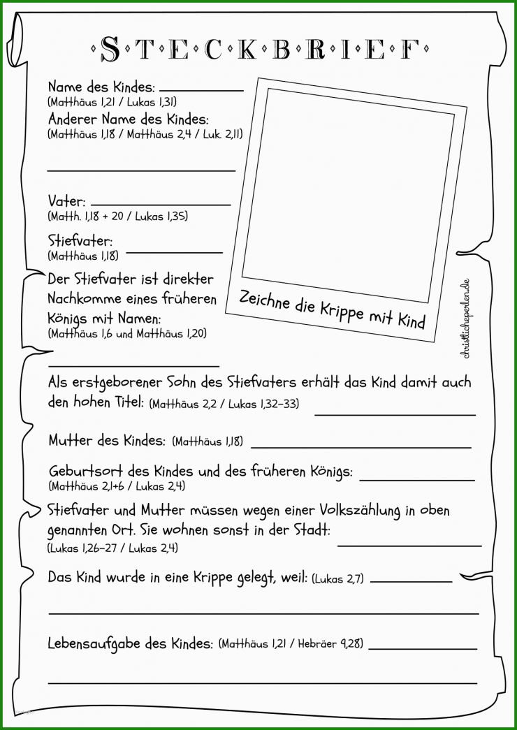 Steckbrief Vorlage Instagram
