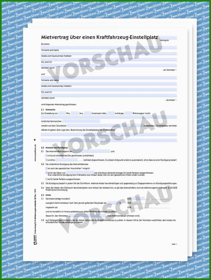 Stellplatz Mietvertrag Muster Word Kostenlos