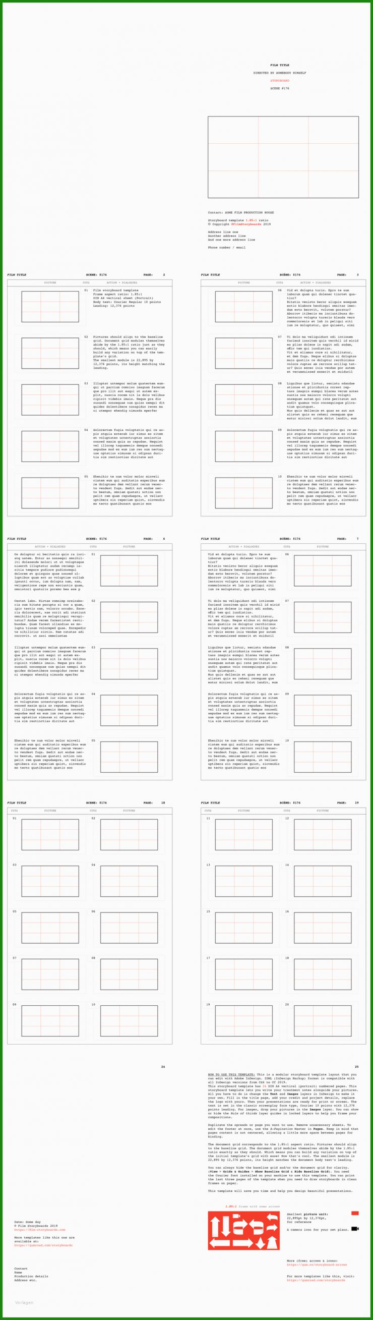 Storyboard Vorlage Din A4
