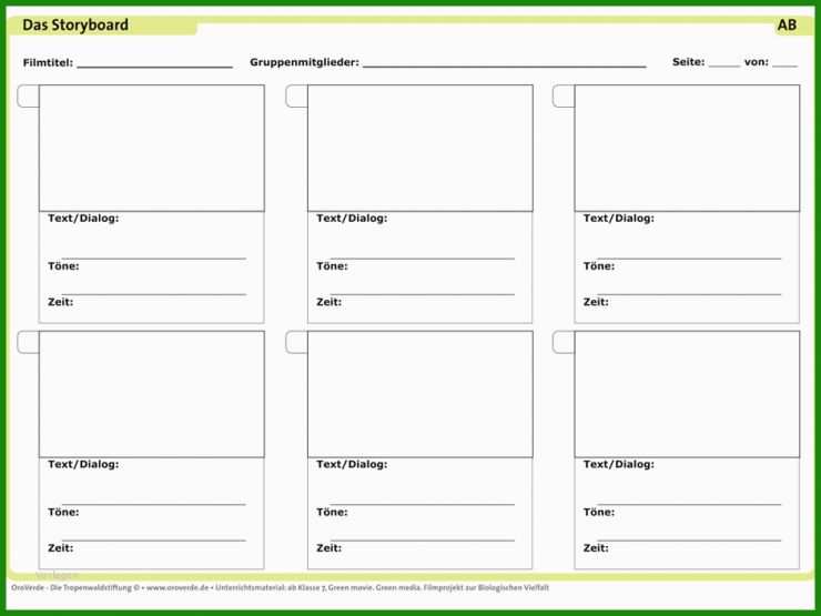 Storyboard Vorlage Hörspiel