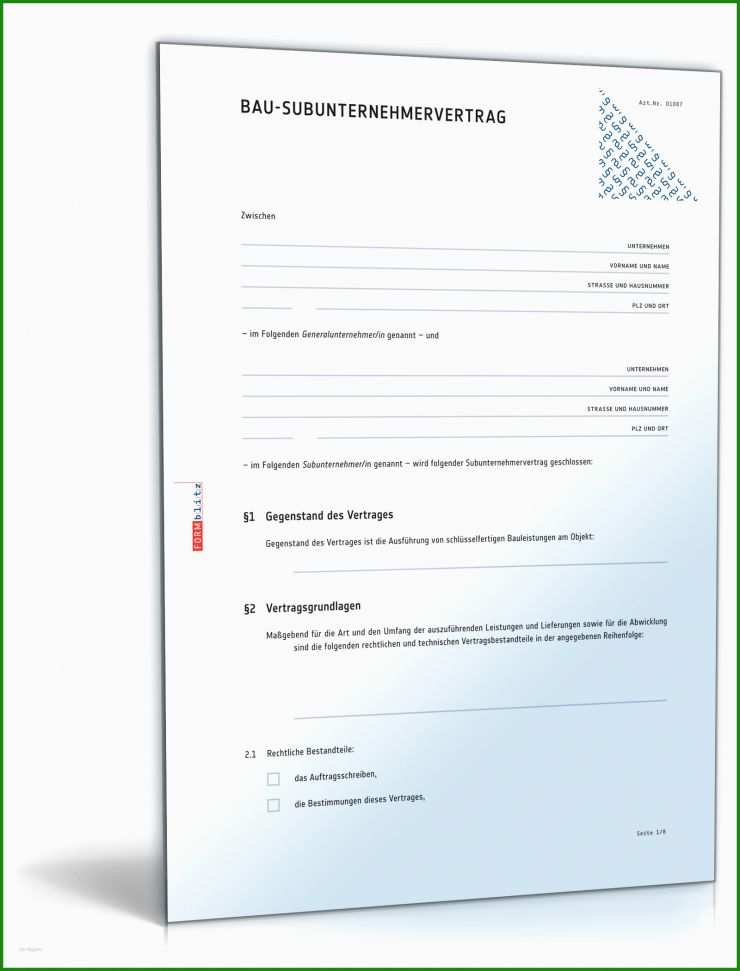 Subunternehmer Rechnung Muster