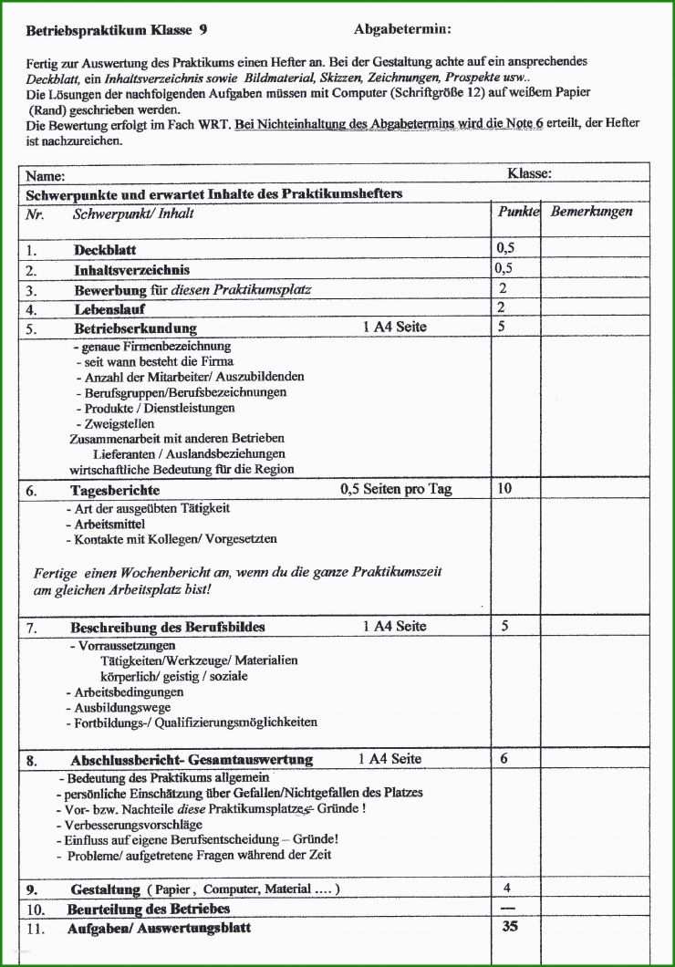 Tagesprotokoll Praktikum Vorlage