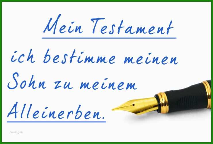 Testament Alleinerbe Muster