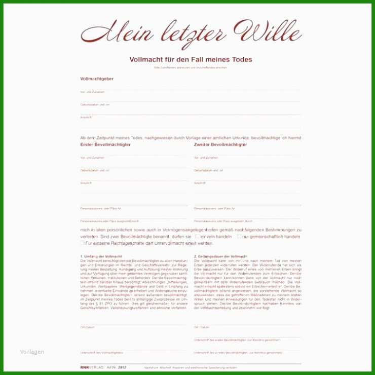 Testament Vorlagen Gratis