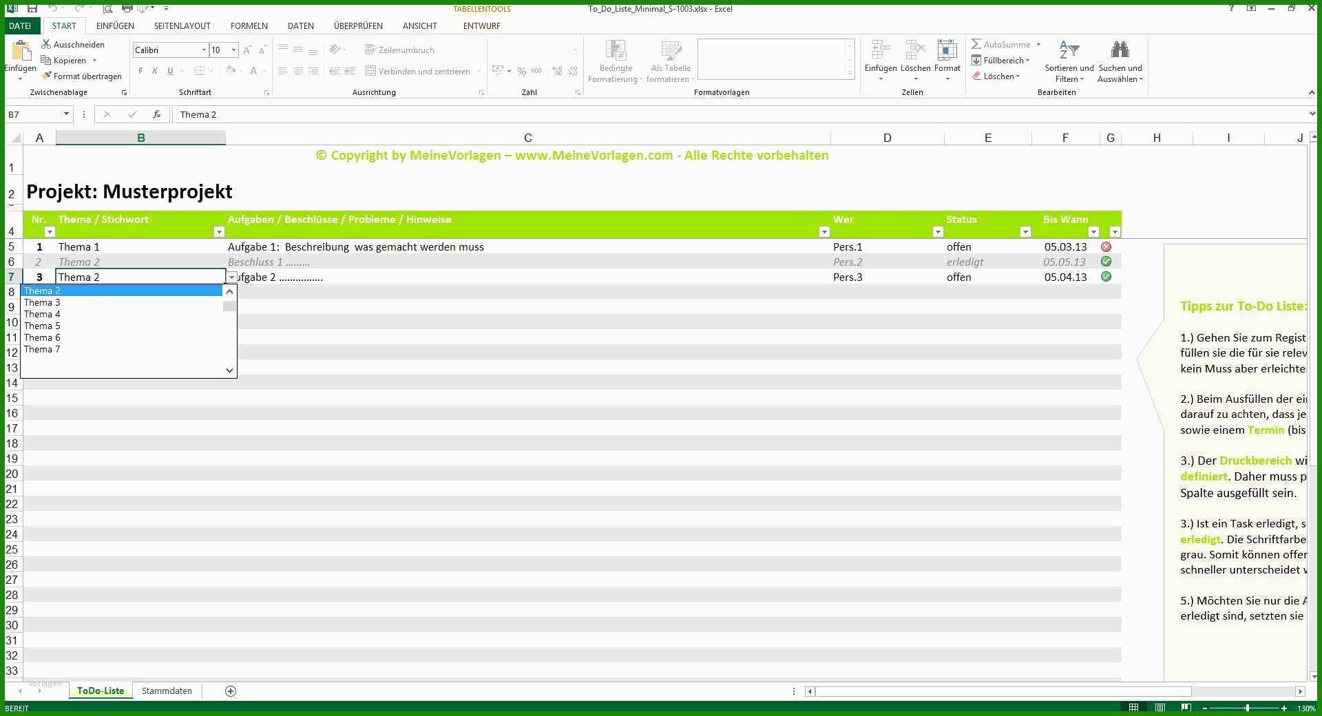 To Do Liste Onenote Vorlage