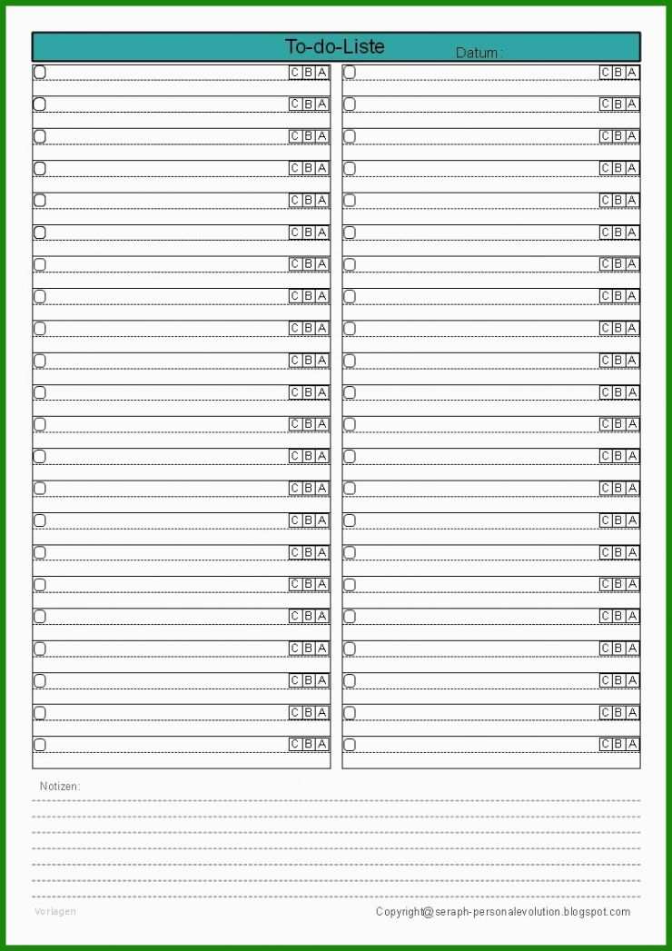 To Do Liste Vorlage Deutsch