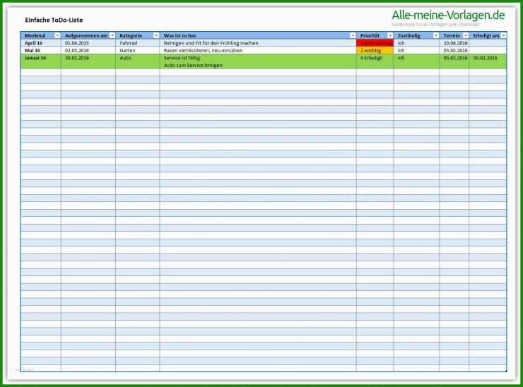 To Do Liste Vorlage Excel Kostenlos