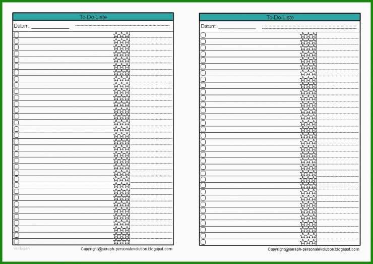 To Do Liste Vorlage Zum Ausdrucken