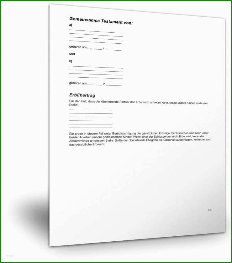 Untermietvertrag Für Lebenspartner Muster