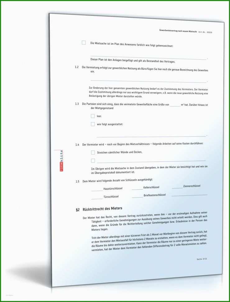 Untermietvertrag Gewerbliche Räume Muster