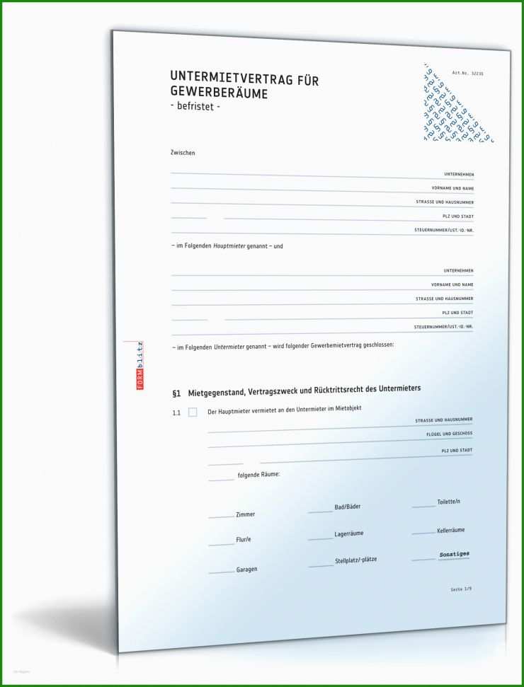 Untermietvertrag Muster Englisch