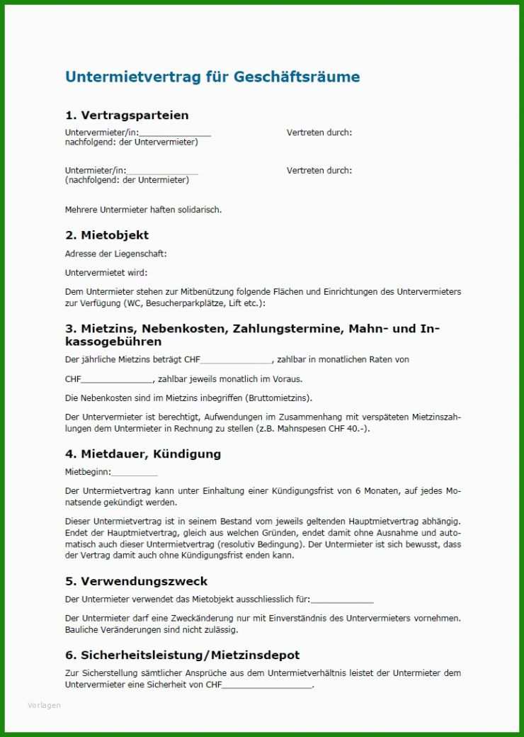 Untermietvertrag Muster Studays