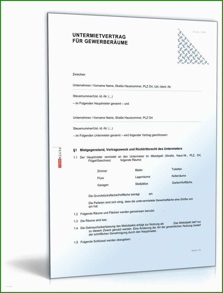 Untermietvertrag Praxis Vorlage