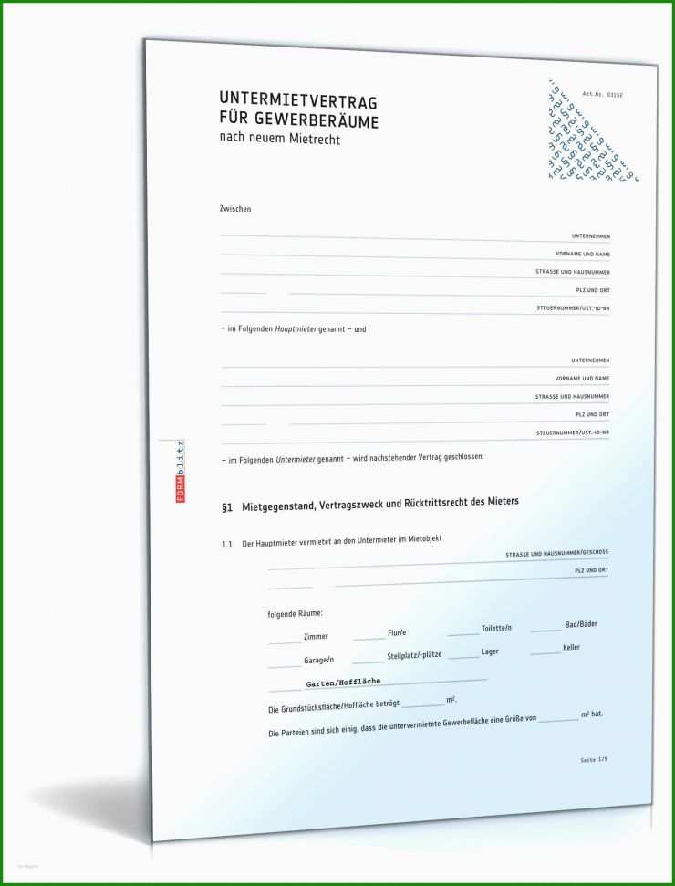 Untermietvertrag Vorlage Befristet
