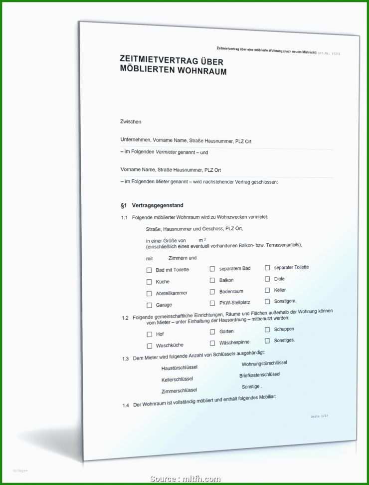 Untermietvertrag Vorlage Deutscher Mieterbund