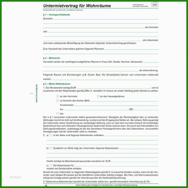 Untermietvertrag Vorlage Deutschland Immobilienscout24