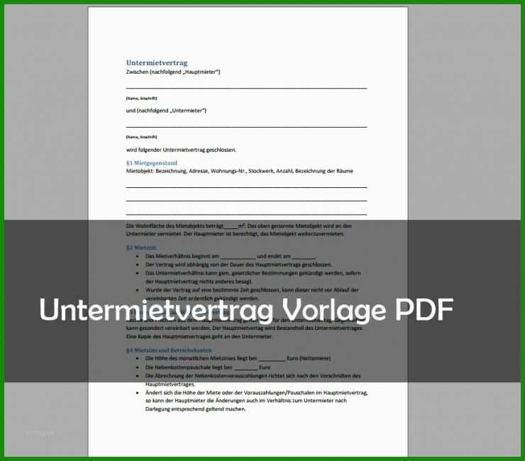 Untermietvertrag Vorlage Immoscout24