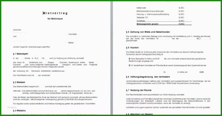 Untermietvertrag Vorlage Zum Ausfüllen