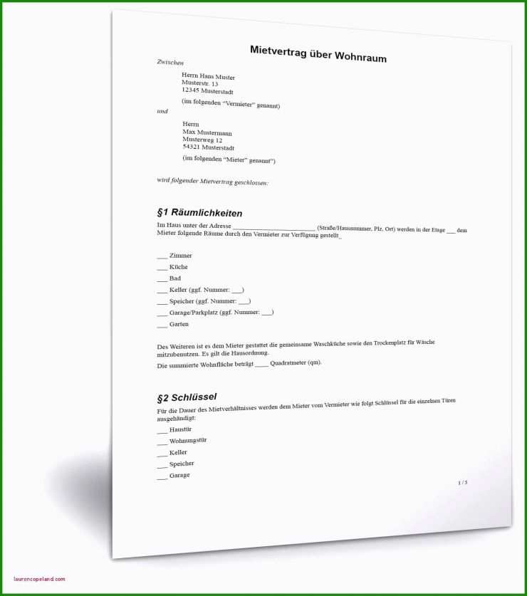 Untermietvertrag Wohnung Muster