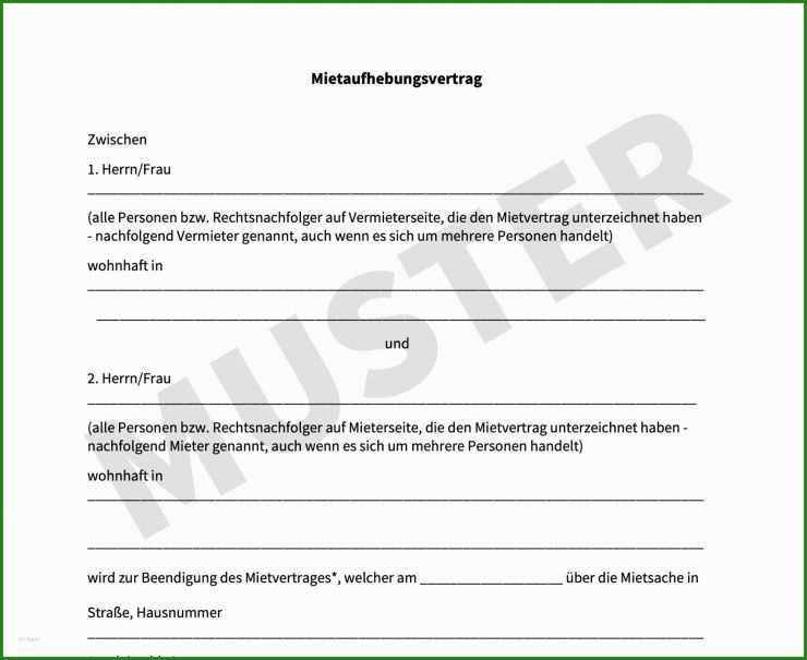 Vermieterfreundlicher Mietvertrag Muster
