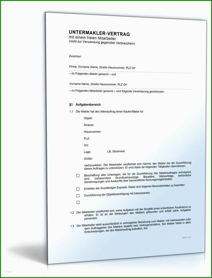 Vertrag Als Rechnung Muster