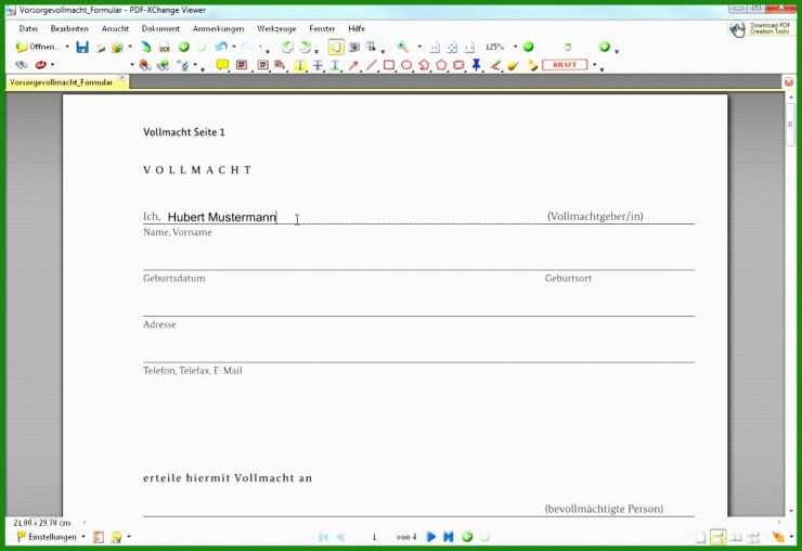 Vertreter Vollmacht Vorlage
