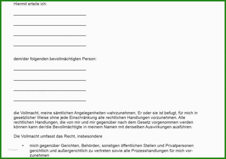 Vollmacht Anwalt Muster Kostenlos