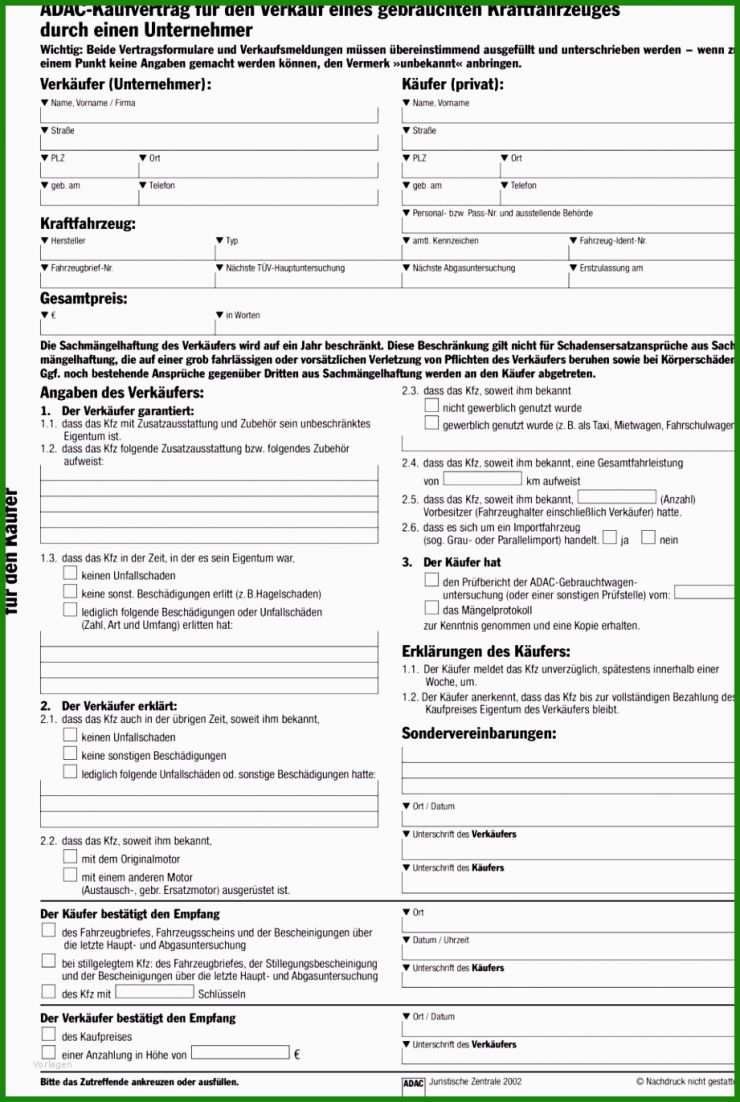 Vollmacht Auto Verkaufen Muster