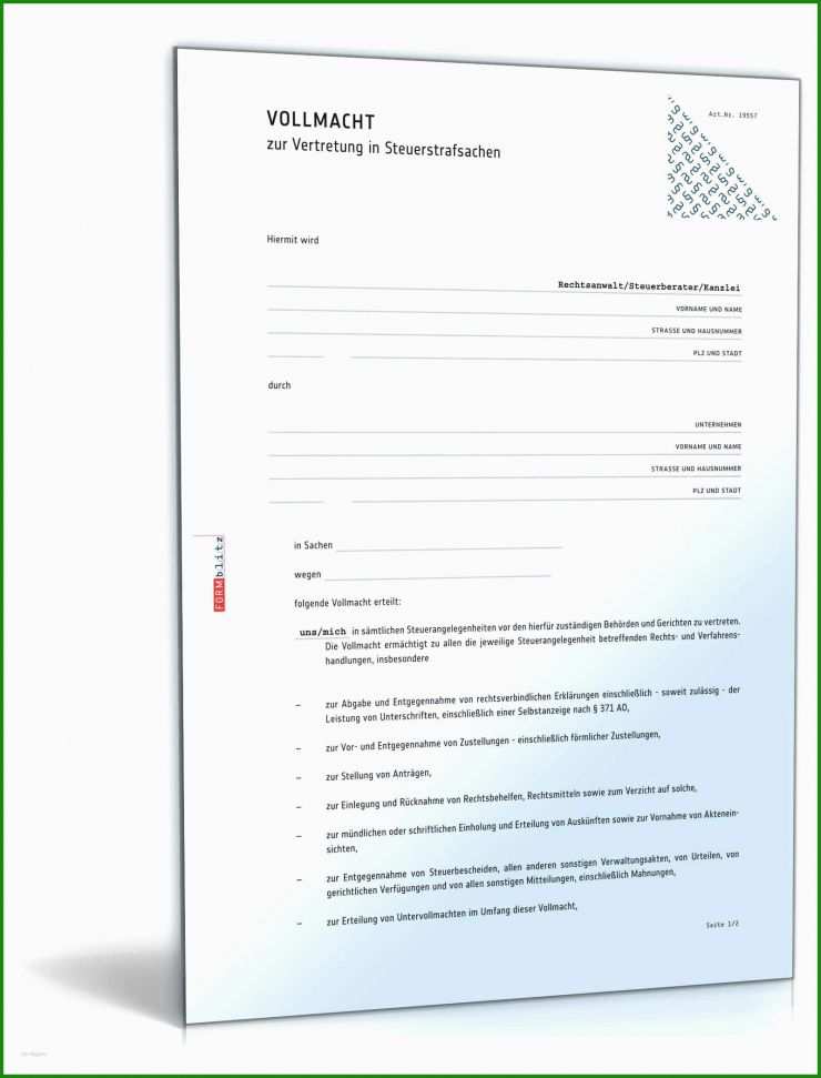 Vollmacht Führerschein Abholen Vorlage