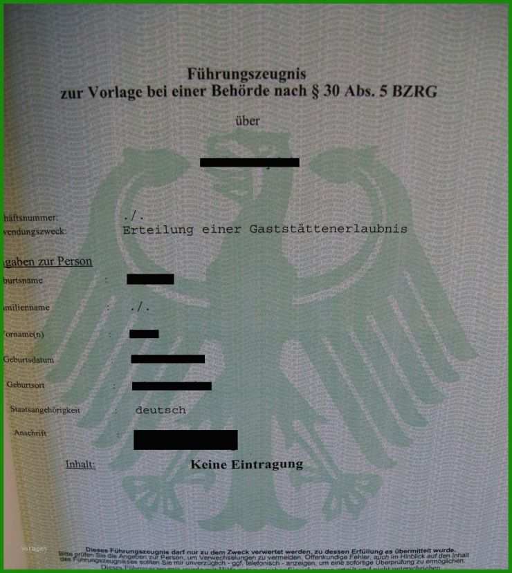 Vollmacht Führungszeugnis Beantragen Vorlage