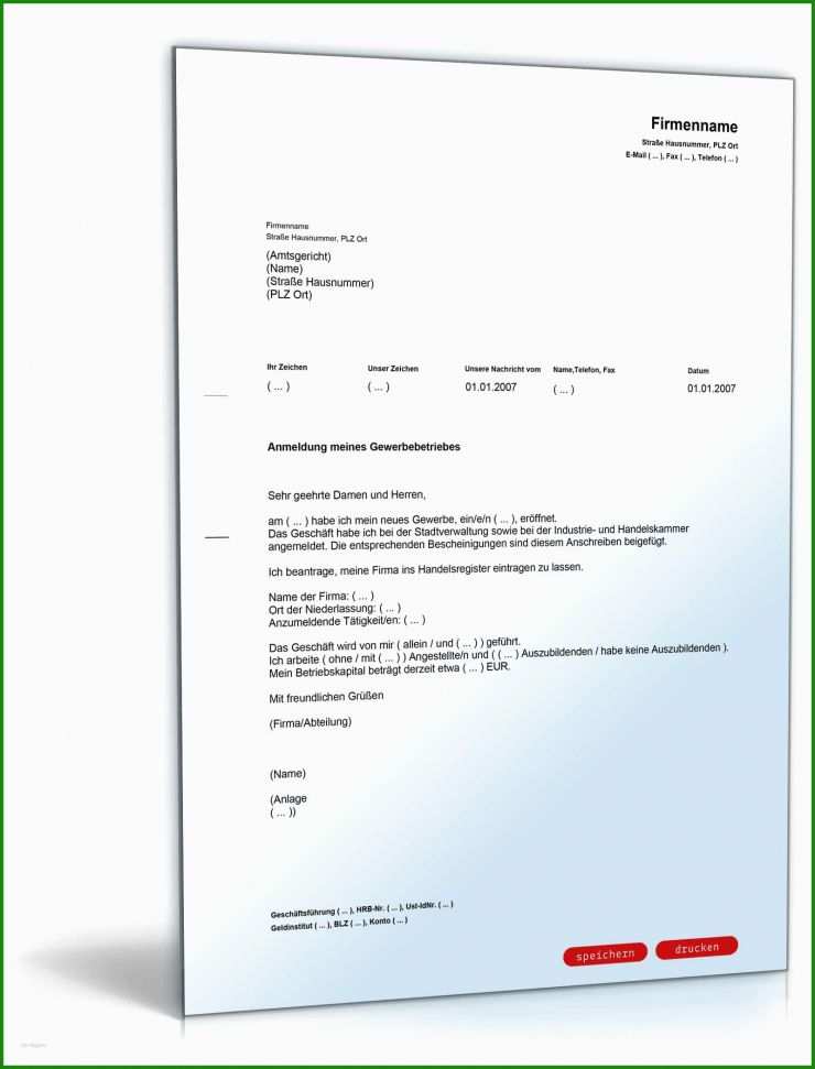 Vollmacht Gewerbeanmeldung Vorlage