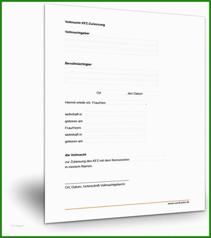 Vollmacht Kfz Abmelden Muster