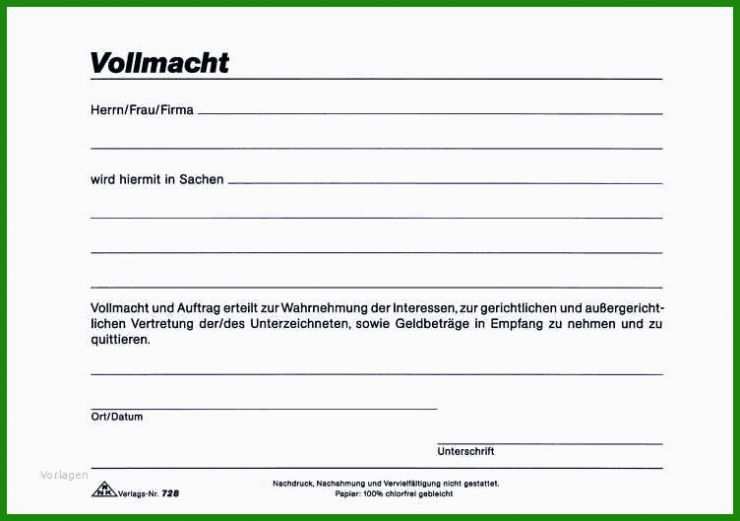 Vollmacht Kfz Anmelden Muster