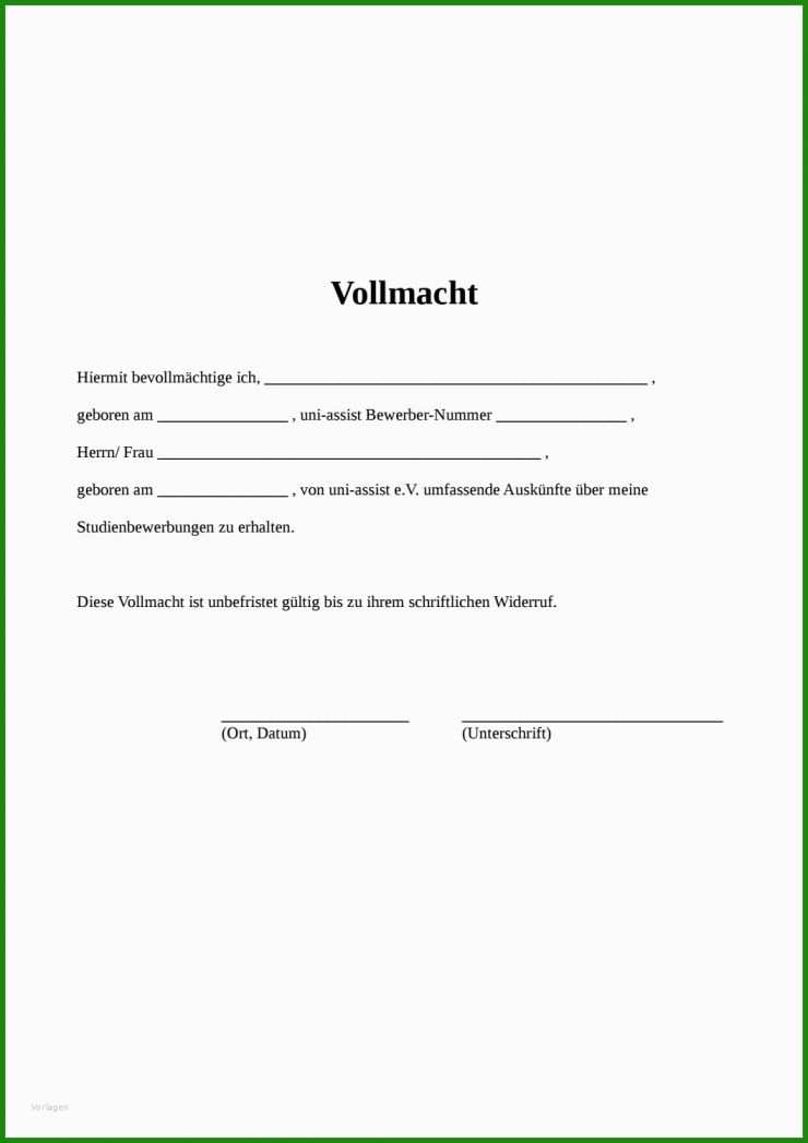 Vollmacht Kündigen Muster