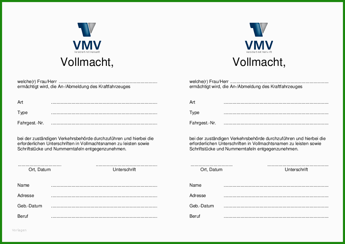 Vollmacht Auto Abmelden österreich