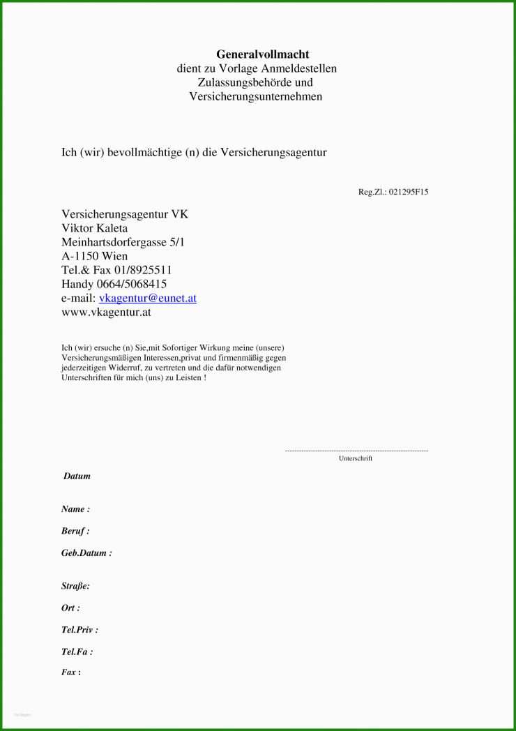 Vollmacht Muster Auto Anmelden