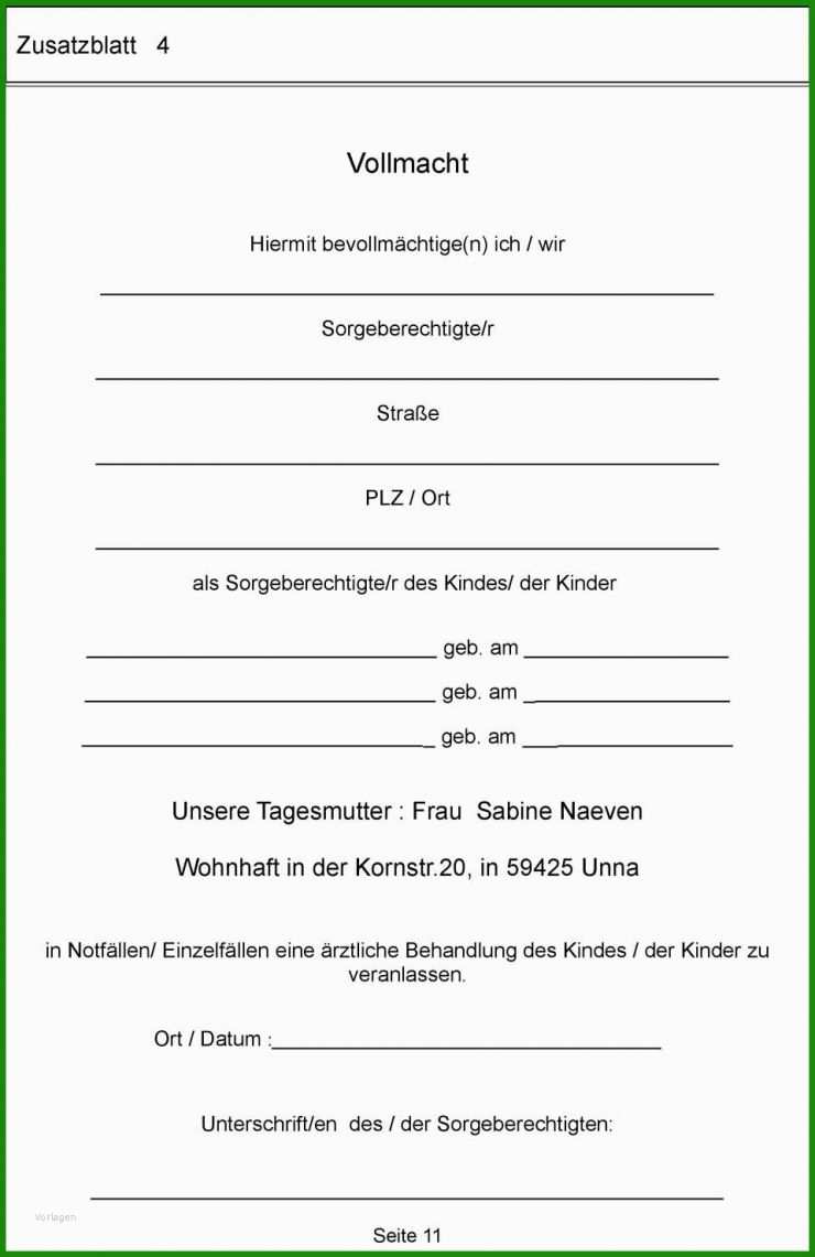 Vollmacht Muster Kind 6 Vollmacht Muster Kind